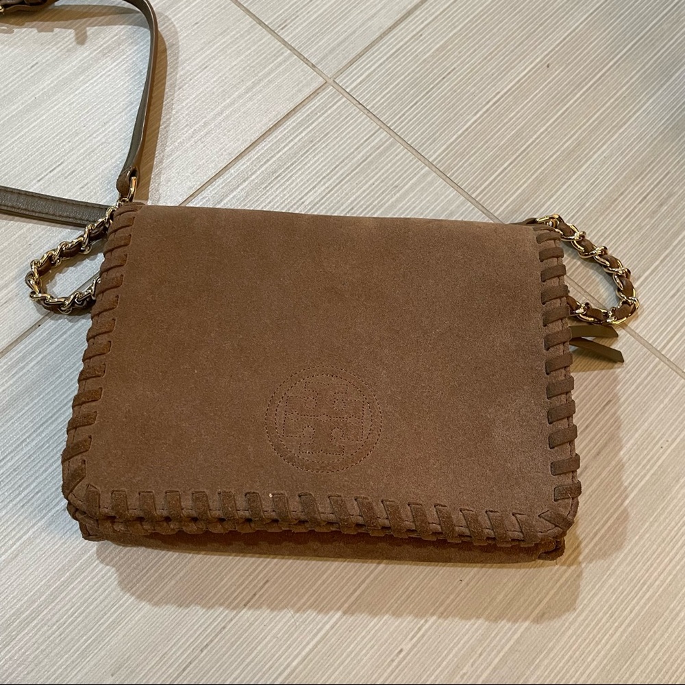 Tory Burch suede crossbody purse